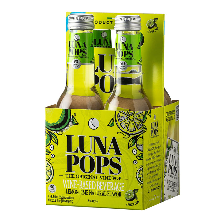 Luna Pops Lemon Lime 4-pack (8.5 oz bottles)